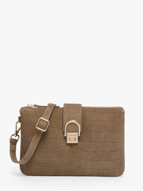 Shoulder Bag Equestre Croco Leather Etrier Beige equestre croco EECQ0143